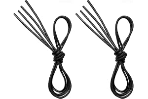 VSUDO 2 Pairs Waxed Round Dress Shoelaces, 1/8" Thin Formal Business Oxford Shoe Lace for Men or Women’s Chukka/Desert Boots