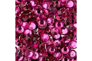 MajorCrafts 2000pcs 5mm ss20 Flat Back Resin Rhinestone Embellishment Gems (Fuchsia Pink C18)