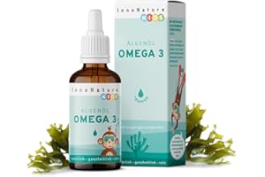 ‎INNONATURE InnoNature Omega 3 Tropfen Kids | natürlich aus der Mikroalge Schizochytrium | 30ml, DHA 127-170mg, EPA 63-84mg | Empfohlen für Kinder ab 4 Jahren