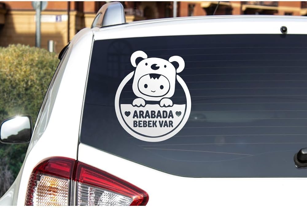 Ms Major Selection Arabada Bebek Var Araba Cam Sticker 24X28Cm