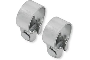 GRILINDO 2x Breitbandschellen ø von 37-82 mm Auspuff Schelle Klemme Traktor Verzinkt (43,5 mm (42-45mm))