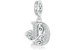 TIZU Letter Charms for Pandora Bracelets Silver Alphabet Initial Charms Bead Pendant Jewelry Gift for Women Girls