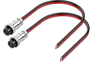 SinLoon Lot de 2 câbles électroniques GX16 à 2 broches femelles filables - Connecteurs circulaires ronds industriels - 30 cm (2 broches)