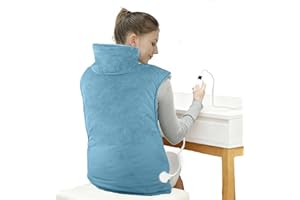Ultralent Coussin Chauffant dos Electrique Epaule et Nuque 60×108cm, 6 Niveaux de Chaleur,4 Réglages de Minuterie, Arrêt Automatique, Chauffage Rapide, Ceinture, Chauffe-dos,Lavable en Machine