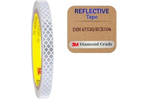 SOLNIT Nastro riflettente riflettente, nastro di avvertimento di sicurezza, pellicola riflettente impermeabile, per auto, moto, casco, bicycle, prodotto con diamanti 3M (argento 5 mm x 5 m)