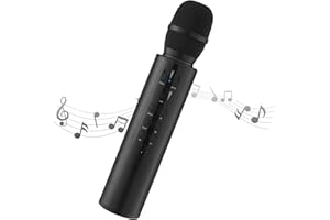 Aceshop Karaoke Microphone sans Fil Portable Haut-Parleur Bluetooth Micro, Microphones sans Fil Karaoké Machine Maison KTV Player Compatible avec Les Appareils Android et iOS pour Fête/Chant/Réunion
