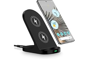 AILKIN Induktive Ladestation, 15W Fast Wireless Charger Stand für Google Pixel 9/9 Pro/8/8 Pro/7/7 Pro, Samsung Galaxy S25 Ultra/S24 FE/S23/S22/S21/S20, Handy Kabelloses Ladegerät für iPhone 16 Pro/15/14/13
