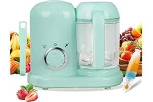 HOAPIN Robot multifunción 4 en 1 Vaporizador y Batidora para Bebé Diversificador de Alimentos Cocedor al Vapor Batidora Descongelación Recalentamiento Cocción al Vapor Suave, Cocción al Vapor Rápida (verde)