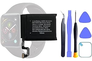 HIGHAKKU A2059 Batterie de rechange pour montre intelligente Compatible avec Apple Watch iWatch Series 4 4ème génération 44 mm (GPS+cellulaire/GPS) avec outils