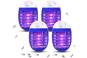 GOUSHY Professionale Lampada Antizanzare Elettrica, Atossica UV Anti Mosche (4 Pack), Zanzariera Elettrica da Interno per Casa Giardino Interno Cucina Soggiorno, Insetti Zanzare, Mosca,Falene
