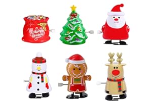 Mienocol 6pcs Christmas Wind Up Toys for Kids, Funny Jumping Xmas Gift, Walking Spring Toy for Christmas Party Favors, Stocking Stuffers, Goody Bag Filler