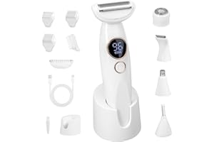 ‎CAREHABI Carehabi 5-in-1 Intimrasierer für Frauen,Rasierer Damen Elektrisch, Damenrasierer intimbereich Ipx7 Wasserdicht mit USB Ladestation,Trimmer Damen Shaver für Gesicht Augenbrauen Körper Bikinizone