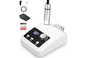 JUTYUM Ponceuse pour Ongles Professionnel 45000RPM, Limes a Ongles Electrique, Nail Drill Machine avec Pédale, Set Manucure Pedicure Electrique pour Salon/Maison