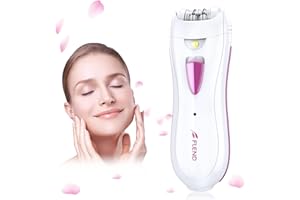 BUBBACARE Epilateur Electrique Femme, Épilateur Visage et Corps sans Fil Rechargeable Mini Épilateur avec Tondeuse à Sourcils et Lumière LED pour du Visage des Aisselles du Bikini et des Jambes