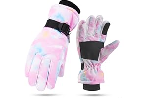 TYXHXTF Guantes de Invierno Niños, Guante de Nieve Cálido Impermeables Resistentes al Viento, para Esquí al Aire Libre Ciclismo, Patinaje para Niñas Niños de 5 a 9 Años