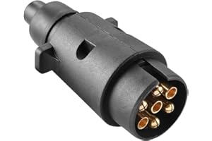 ETUKER Spina Rimorchio 7 Poli Maschio, 12V Spina Gancio Traino 7 Poli,Spinotto Rimorchio 7 Poli Impermeabile,Norma ISO 1724