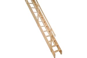 Dolle Lisbon Wooden Space Saver Staircase Kit (Loft Stair) - Suitable for a Floor Height up to 2835mm