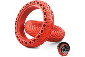 VALART 2 Pack Scooter Replacement Tire Red Solid Honeycomb Tyres Fits 8.5 Inch Hub Scooter Replacement Wheel Non-Slip Anti Puncture Tires Electric Scooter Accessories for Xiaomi M365Pro(A- RED)