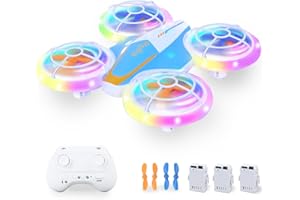 Joellfuner Mini Drone pour Enfants, Drone RC Flip À 360°, avec Lumières, 2.4 GHz Helicoptere Telecommande, Mode Sans Tête, Évitement D'obstacles, RC Quadricoptère pour Enfants et Débutants