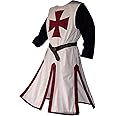 Feynman Medieval Knight Costume - Templar Knight Tunic, Carnival LARP Cosplay - Weapon Skirt - Men's Noble