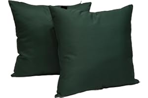 DISELIO Pack 2 fundas de cojín 45x45 cm Verde Botella – Tejido resistente y duradero, cremallera oculta, acabado artesanal hecho en España. Ideal para decoración de casa, sofá, cama. (2LC Verde Botella 45x45)