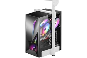 Yinnhom Support PC sous Bureau, Support de Suspension réglable pour Ordinateur sous Bureau, entièrement en Acier, jusqu'à 35 kg, Compatible avec la Plupart des hôtes(Blanc)