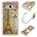 Produktbild Galaxy J3/J3 2016 Hülle Flüssig,ZXK CO Crystal Clear Glitter Flüssig Handyhülle Weich TPU Silikon Schutzhülle mit Glänzende Flüssig Bewegende Treibsand Liquid Case Hülle Flüssigkeit für Samsung Galaxy J3/J3 2016-Eiffelturm