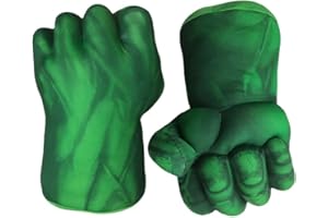 UrMsun Kids Superhero Gloves Cosplay Costumes Fist Large Soft Plush Hero Fist Cosplay Halloween Role Play Gift for Birthday Christmas for Boys Kids (Green), Green