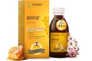 ‎MEDEX Medex Apisirup, saft mit propolis, 91% auf Honigbasis - 176 g Honig, Ausgezeichneter Geschmack, Propolis, Vitamin A, C, Malve, Thymian 140 ml