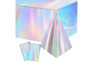 ‎RVLZKCPG 2 Stück Geburtstag Tischdecke Bunt, 137x274cm Wasserdicht Party Tischdecke Kindergeburtstag, Tischdeko Geburtstag Mädchen, Plastik Geburtstagstischdecke
