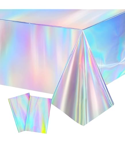4 Stück Party Tischdecke Bunt - Einweg Tischdecke 137x274cm | Laser Tischdeko Für Geburtstag