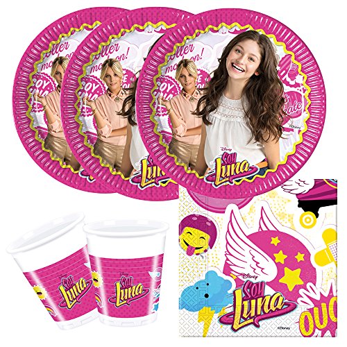 36-teiliges Party-Set Soy Luna - Teller Becher Servietten für 8 Kinder