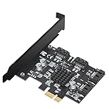 Rivo 4 Port SATA III PCIe 3.0 X1 Controller Card, PCI Express to SATA 3.0 6G, Marvell 88SE9215, Black