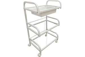 Crisnails - Carros de Mantenimiento con Ruedas Profesional para Peluquería, Barbería, Perfumería, Cosméticos, Salón, Tienda de Tatuaje, Manicura y Pedicura (Transparente)