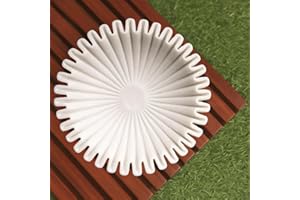 SWADESHI BLESSINGS Handgefertigte Marmor-Rüschenschale/Antike Jakobsmuschelschale/Obstschale/Vintage-Ringschale/Dekorative Blumenschale/Einweihungsgeschenk/Hochzeitsgeschenke/Urli (10 Inches)