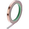 uxcell Double Sided Conductive Tape Copper Foil Tape Adhesive 10mm x 20m/21.8yards Length for Guitar, EMI Shielding Crafts, Electrical Repairs, Stained Glass