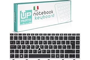 UP PARTS® - Azienda Italiana - Tastiera Italiana per Notebook HP EliteBook 745 G5, 745 G6, 840 G5, 846 G5, 840 G6 con Track Point e Retroilluminazione (Frame Silver)