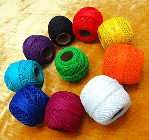 10 Stück Gewinde Mercer Baumwollhäkeln Faden Garn Handwerk Tatting Strick Stickerei - 5