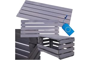 MODO24 Abdeckung für Modular Holzregal aus Kiefernholz, Passend für Gemüsekisten & Kartoffelsteige, Stapelbares Regalsystem, Schutzdeckel zum Abdecken & als zusätzliche Ablagefläche, 57x26 cm, Grau