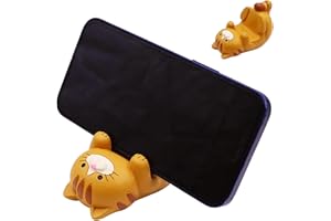 GmwyCzV Funny Cat Holder Support, 8 x 6 x 4.5 CM Support Universel pour Téléphone, Support de Téléphone Portable pour Chat Fabriqué en Résine, Cat Cell Phone Holder pour Bureau (Couleur Café)