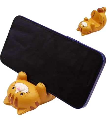 Supporto Smartphone A Forma Di Gatto In Resina - Portatelefono Decorativo 8x6x4.5 Cm Per Scrivania - Regalo Per Amanti Dei Gatti - Foto 2