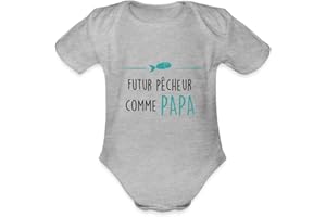 Spreadshirt Futur Pêcheur comme Papa Cadeau Body Bébé Bio Manches Courtes