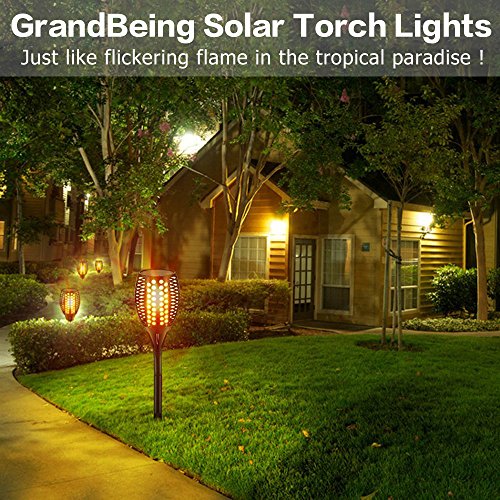 Solarleuchten 96 led hell spotlight Gartenleuchte Solar led licht garten beleuchtung soalr spotlight Außen Rampenlicht warmlicht Wasserdicht Beleuchtung für Landschaft Garten Fahrweg Pfad Hofen Rasen ideal fuer Hochzeit Party Atmosphäre Weihnachtsdekoration usw (Schwarz 2PCS) - 5