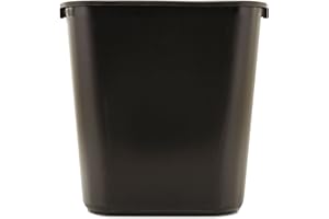 Rubbermaid Commercial Products FG295600 BLA Papelera Rectangular, Capacidad de 26.6 L, Negro