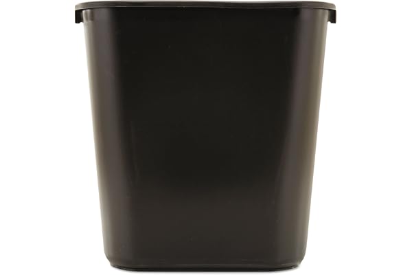 Rubbermaid Commercial Products Papperskorg medium 26L svart FG295600BLA | Papperskorg för kontor badrum sovrum | lämplig under skrivbord diskbänk eller skåp