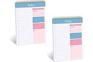 GJNMYSD To Do List Notepad - 2 Pack Daily Planner Notepad Undated 52 Sheets Tear Off, Checklist Productivity Organizer with Hourly Schedule for Tasks