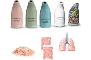 PROFIRST GLOBAL Himalayan Salt Inhaler Pipe Ceramic Filled with 100% Pure Himalayan Salt Pack of 1 Inhaler for Lungs Salt Inhaler (White)