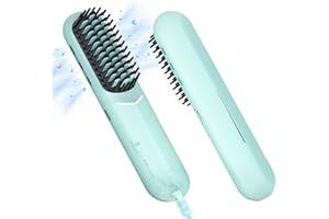‎WEBEAUTY webeauty Glättbürste Kabellos, 200 Millionen Negative Ionen Mini Glätteisen, Tragbare Glättungsbürste Wiederaufladbare Haarglätter Bürste mit Typ C Ladekabel für Reise