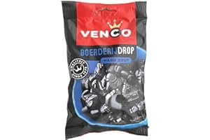 Venco Boerderijdrop I Zoute Drop from Holland, 120 g, Salty Hard Liquorice from the Netherlands, Holland Salt Liquorice