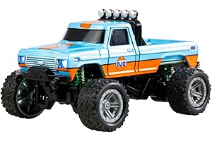 Amewi RC Monster Truck Die Cast 1:64 RTR niebieski/pomarańczowy, ze zdalnym sterowaniem pistoletowym